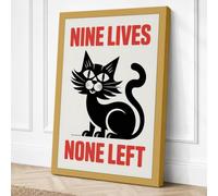 Nine Lives None Left Canvas Wall Art Print 18x12 Inch (46 x 30 cm)