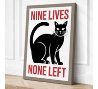 Nine Lives None Left Canvas Wall Art Print 18x12 Inch (46 x 30 cm)