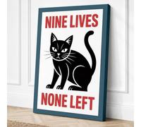 Nine Lives None Left Canvas Wall Art Print 18x12 Inch (46 x 30 cm)