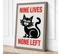 Nine Lives None Left Canvas Wall Art Print 18x12 Inch (46 x 30 cm)