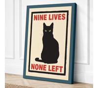 Nine Lives None Left Canvas Wall Art Print 18x12 Inch (46 x 30 cm)
