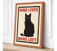 Nine Lives None Left Canvas Wall Art Print 18x12 Inch (46 x 30 cm)