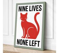 Nine Lives None Left Canvas Wall Art Print 24x16 Inch