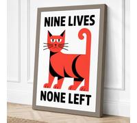 Nine Lives None Left Canvas Wall Art Print 24x16 Inch