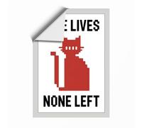 Nine Lives None Left Retro Unframed Wall Art Print A1 (84.1×59.4cm), Wall Decor for Living Room, Bedroom, Office & Home, Art Gift