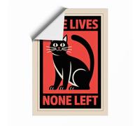Nine Lives, None Left Vintage Unframed Wall Art Print A2 (59.4×42cm), Wall Decor for Living Room, Bedroom, Office & Home, Art Gift
