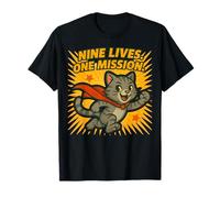 Nine Lives One Mission Cat Superhero T-Shirt