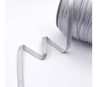Nine Looms 2 Yards 3/8" 10mm Silver Grey Elastic Band, Wide Elastic for Sewing, Elastic Strap, Fold Over Elastic Tie Bra Strap Dress Sewing Pants, Wigs, Skirts, Craft DIY Projects (2Y Silver Grey)
