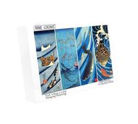 Nine Looms Wooden Jigsaw Puzzle for Adults and 1000 Pcs Japanese Jigsaw carp Ukiyo-e Kuniyoshi Kagawa Works Octopus ray Black Fish Wood Storage Box Fun Challenge Family Game Premium Creative Gift