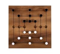Nine Men’s Morris Wooden Game - Mühle Strategy Board Game - 25.5 cm - Classic for 2 Players - Age 6+ - Rules Included - Engelhart 350275