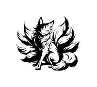 Nine Nether Fox Waterproof Semi-Permanent And Long-Lasting 2 Weeks Temporary Tattoo Stickers For Men And Women Finger Chest Arm Back(1pcs)