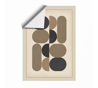 Nine Ovals Mid-Century Unframed Wall Art Print A2 (59.4×42cm), Wall Decor for Living Room, Bedroom, Office & Home, Art Gift