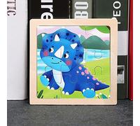 Nine-Piece Wooden Puzzle Cartoon Animal Car - Educational Toy for Children's Early Learning 2-5 Years Old (D, One Size)