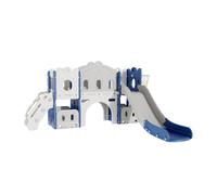Nine point nine Toddler Slide, Kids Slide and Swing Set, Baby Freestanding Slides, Child's Garden Slides Play Set, Indoor Outdoor Kid Play Equipment Playground Activity Center (Aisle-Blue White)
