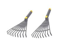 Nine Prongs Gardening Tool Set 34cm Rakes with Comfortable Grip Perfect for Foliage Yard Work Landscaping 2 Pack Handheld Rakes Comfortable Grip