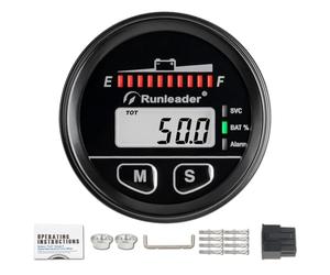 NInE-ROnG 12V 24V 36V 48V Battery Fuel Gauge,Hour Meter,Battery Capacity Voltage Meter,Maintenance Reminder,With Backlight Use for Lead-acid Batteries GEL Batteries LiFeO4 Batteries AGM Batteries and