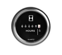 NInE-ROnG DC 6V to 80V Round Quartz Operating Hour Meter, Stainless Steel Ring, Mechanical Operating Hour Counter, Waterproof for Boat Engine, Lawn Mower, Tractor, Caterpillar Dozer, UTV, Golf