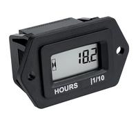 NInE-ROnG Digital LCD Operating Hour Meter Voltage AC/DC 5 V to 277 V, Non-Polarised, Snap-in Installation, Waterproof Design for ZTR Lawn Mower, Tractor, Generator, Club, Car Compressor