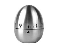 NInE-ROnG Egg Timer 60-Min Stainless Steel Clockwork Wind-Up Kitchen Timer
