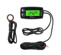 NInE-ROnG Engine Temperature Gauge Voltmeter 24H Clock with Over Temperature Alert Green Backlight Function for Lawn Mowers Chain Saws Motorcycles Outboard Motors Paragliders Tractors