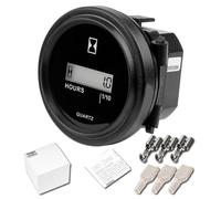 NInE-ROnG LCD Hour Meter, AC 86-230V, Resettable Panel-Mount Gauge, Black