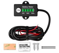 NInE-ROnG Mini LED Battery Indicator DC 12V to 24V Battery Fuel Gauges for Golf Cart,Fork Lifts and Battery-Powered Equipment (LiFePO4 Storage Battery)