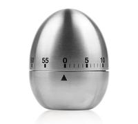 NInE-ROnG WG015 Egg Kitchen Timer Stainless Steel Mechanical Rotating Alarm 60 Minutes Count Down Timer for Cooking Learning