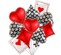 Nine San 10 Pieces Casino Poker Balloon Playing Cards Helium Foil Balloon Las Vegas Playing Cards Foil Balloons Casino Royale Theme Party Decoration