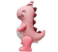 Nine San 3D Pink Dinosaur Balloons Cute Pink Dinosaur Foil Balloon Standing Birthday Dinosaur Balloon Children Jungle Dinosaur Party Decoration