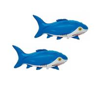 Nine San Pack of 2 Large Shark Balloons, Blue, Giant Shark Foil Balloon, Helium Sea Animals Balloon, Ocean Theme Party, Children's Birthday Party