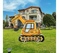 Nine San Walking Digger Balloons, Standing Excavator Foil Balloon with Wheels, Digger Walker, Digger Balloon, Party, Birthday Decoration
