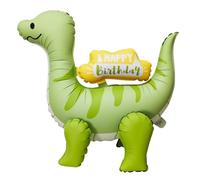 Nine San XXL Dino Happy Birthday Balloon 3D Green Dinosaur Foil Balloon Birthday Standing Dinosaur Balloon Children Jungle Dinosaur Party Decoration