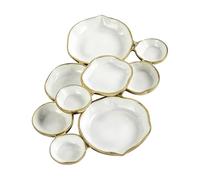 Nine-Square Grid Decorative Plate, Versatile Use, 56x37cm, Charcuterie Serving Platter, Fruit Serving Tray, Elegant Design, for Appetizers and Desserts