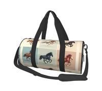 Nine-square horse Canvas travel bag, large capacity, can be carried on the shoulder