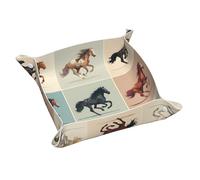 Nine-square horse M Print Storage Tray - Organizes keys/stationery/coins, suitable for home desktop storage.