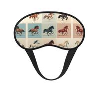 Nine-Square Horse Sleep Mask Soft Eye MaskBlindfold Eyeshade Smooth Comfortable Eye Cover with