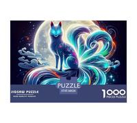 Nine-tailed Fox 1000 Jigsaw for Adults Puzzles Beautiful Decoration Puzzle Colourful Challenging Cool Animal Theme Brainteasing Adults Jigsaw Puzzle 38x26cm/1000pcs