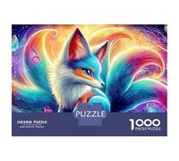 Nine-tailed Fox 1000 Pcs 3-Layer Cardboard Neon Fox Classic Jigsaw, Ultra Difficult, Brain Training, Stress Relief, Wall Decor & Senior Gift 52x38cm/1000pcs