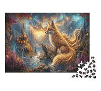 Nine-Tailed Fox 1000 Pcs Recycled Cardboard DIY Jigsaw Puzzle Aurora Valley Gift Cognitive Stimulation Group Activity Unique Pattern 70x50cm/1000pcs