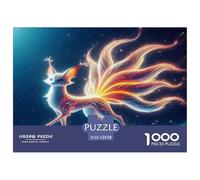 Nine-tailed Fox 1000 Piece Jigsaw Puzzle for Adults - Recycled Paper Nine-tailed Fox Water Surface Flowing Tails Bright Ethereal Fun Present & Activity for Home Great Gift Idea52x38cm/1000pcs