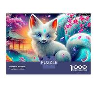 Nine-tailed Fox 1000-Piece Recycled Cardboard Two White Cats Jigsaw Bundle, Concentration Training, Personalised Gift, Wall Decor & After-School Fun 38x26cm/1000pcs