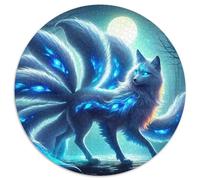 Nine-tailed Fox 1000 Piece Round Jigsaw Art for Adults & Kids Adults And Kids Challenging Game Creative for Travel Gifts,Present 1000pcs (67.5x67.5cm)