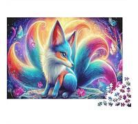 Nine-tailed Fox 1000 Pieces Jigsaw Puzzle for Adults & Kids 12+, Premium Cardboard, Rainbow Fox, Educational Family Activity, Improves Memory & Problem-Solving Skills 70x50cm/1000pcs