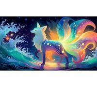 nine-tailed-fox 1000 Pieces Jigsaw Puzzles for Adults Challenging Game Jigsaw Puzzle Home Decoration for Adults and Kids Age 12 Years Up 75x50cm/1000pcs