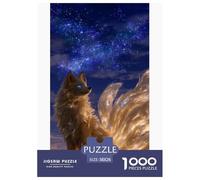 Nine-Tailed Fox 3D Paper Puzzle Game 38x26cm/1000pcs, - Educational And Stress-relief, Unique Home Decoration, Gift for Adults And Children