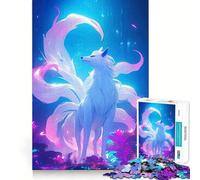 Nine-tailed Fox A Magical Forest Jigsaw Puzzles 1000 Pieces for Adults Focus Brain Toy Home Leisure Tight Edge Santa Wish Gift (38x52cm)