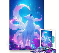 Nine-tailed Fox A Magical Forest Jigsaw Puzzles for Teenagers 1000 Pieces Reason Skill Toy Soothing Play Exact Cut Santa Wish Gift (38x26cm)