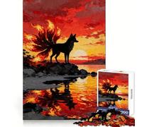 Nine-tailed Fox at Sunset 1000 Piece Jigsaw Puzzles for Teenagers Jigsaw Memory Lift Light Relax Image Assembly (38x26cm)