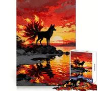 Nine-tailed Fox at Sunset Jigsaw Puzzles for Adults1000 Pieces Mind Puzzle Cozy Relax Image Assembly (38x52cm)