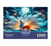 Nine-tailed Fox Colourful Nine-tailed Fox in Cosmic Scene 1000 Pieces Adult Jigsaws Birthday Fun Activity for Rainy Days 38x26cm/1000pcs